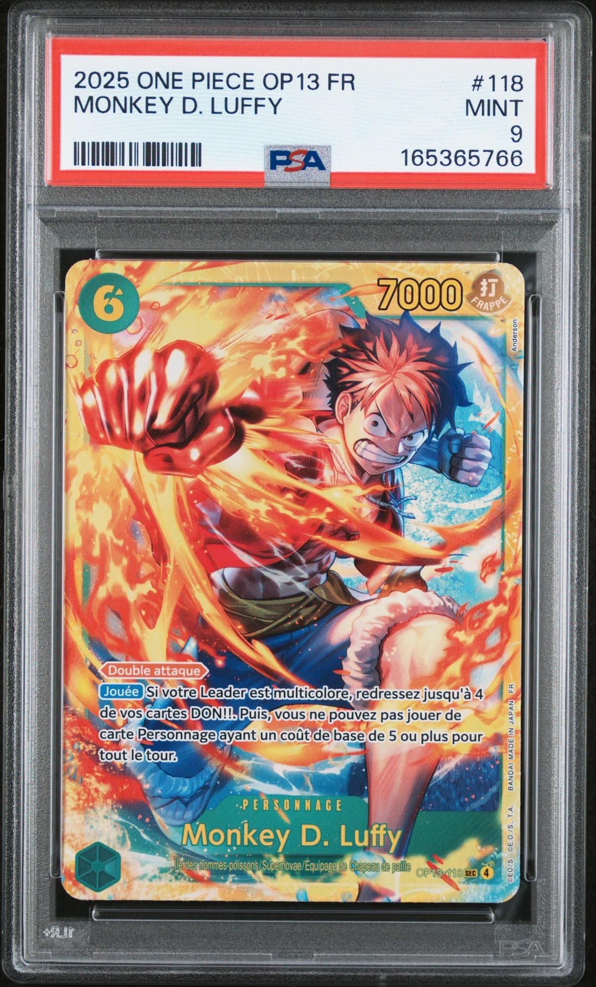 Carte One Piece Monkey D. Luffy OP13-118 SEC Parallèle