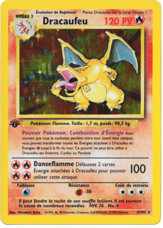 Dracaufeu Set de Base Pokemon Vintage